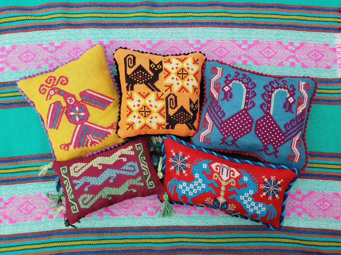 Siren Stitchworks Mexican Menagerie Jewel Tones Cross Stitch Pattern