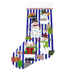 The Meredith Collection Snowman And Presents Stocking Needlepoint Canvas