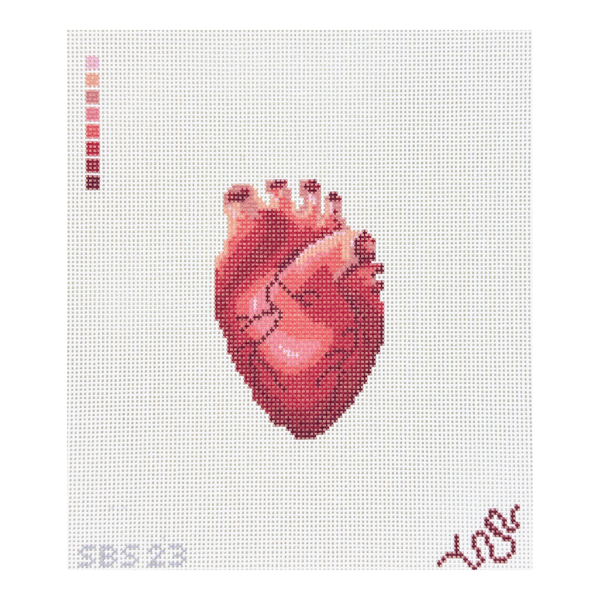 Spellbound Stitchery Anatomical Heart Needlepoint Canvas