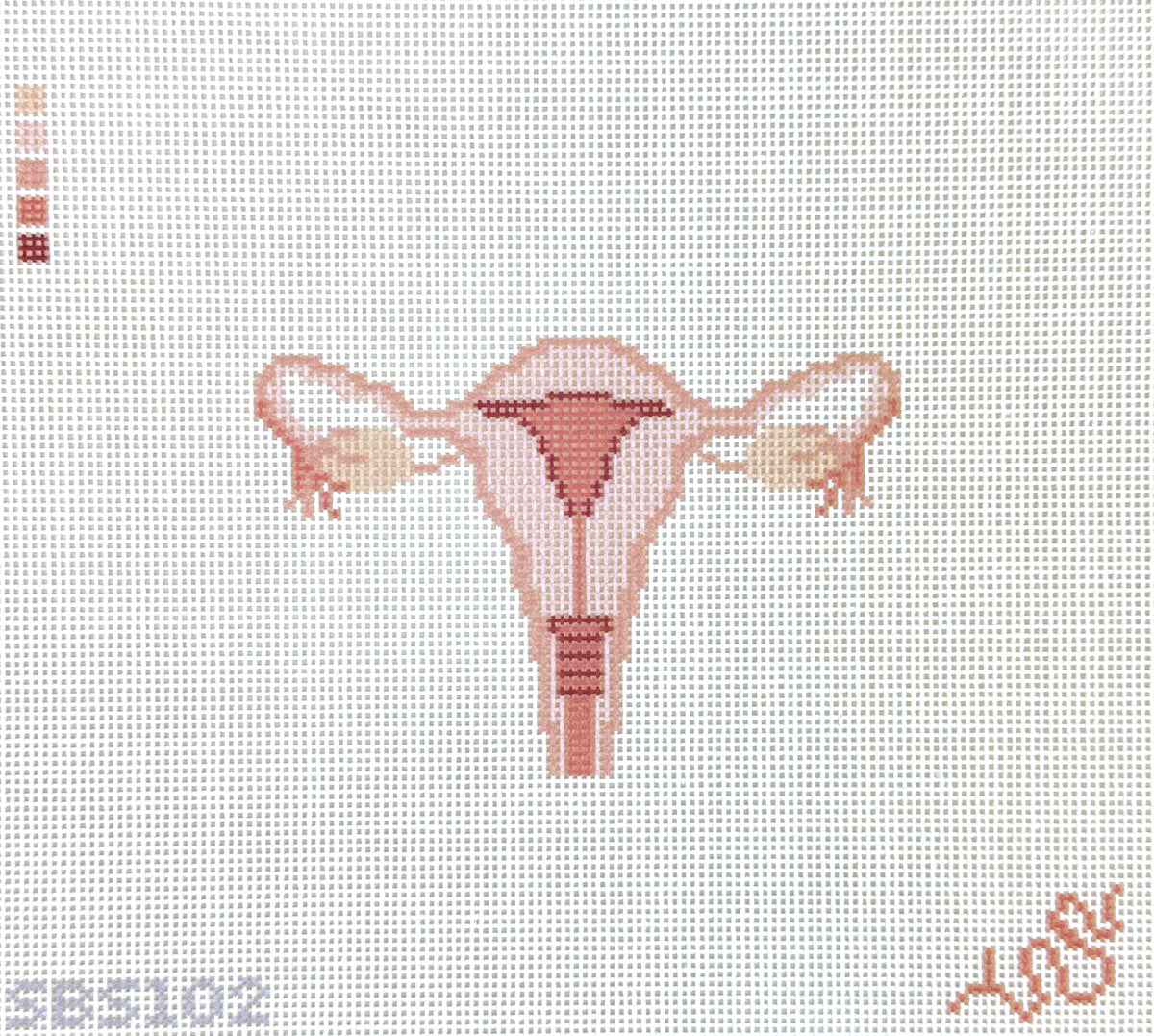 Spellbound Stitchery Anatomical Uterus Needlepoint Canvas