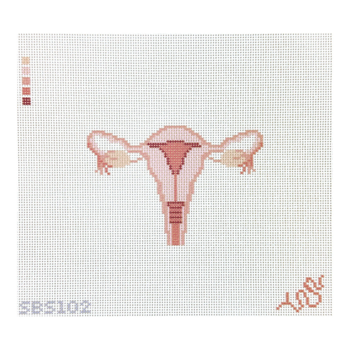 Spellbound Stitchery Anatomical Uterus Needlepoint Canvas