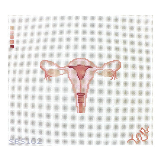 Spellbound Stitchery Anatomical Uterus Needlepoint Canvas