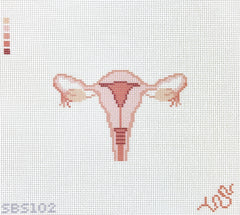 Spellbound Stitchery Anatomical Uterus Needlepoint Canvas
