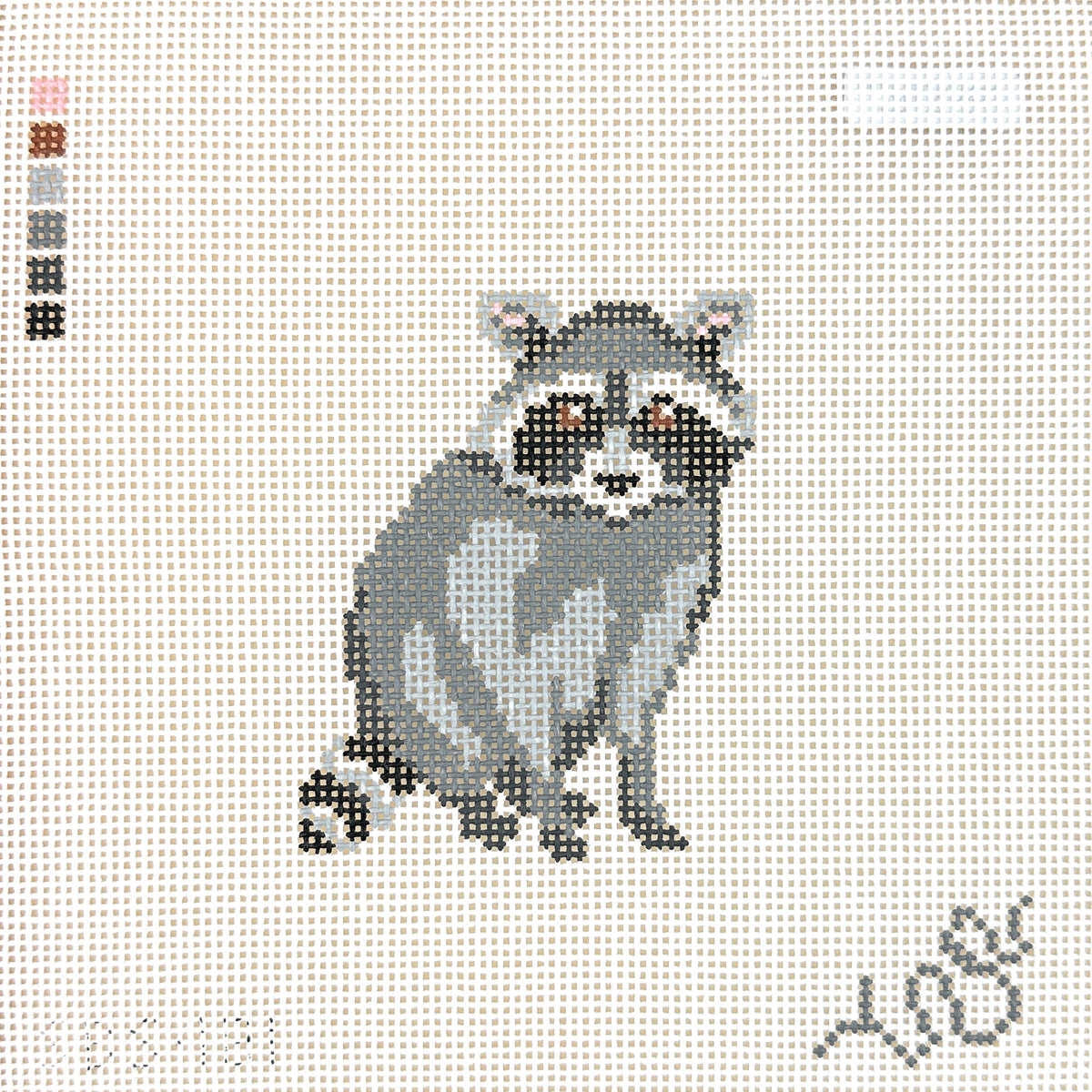 Spellbound Stitchery Baby Raccoon Needlepoint Canvas
