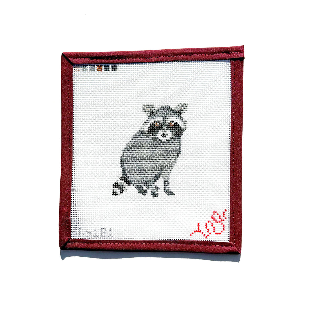 Spellbound Stitchery Baby Raccoon Needlepoint Canvas - Stitch Printed
