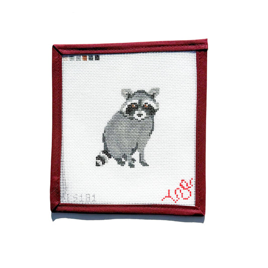 Spellbound Stitchery Baby Raccoon Needlepoint Canvas - Stitch Printed