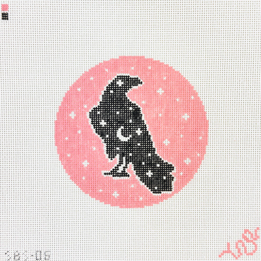 Spellbound Stitchery Celestial Raven Needlepoint Canvas