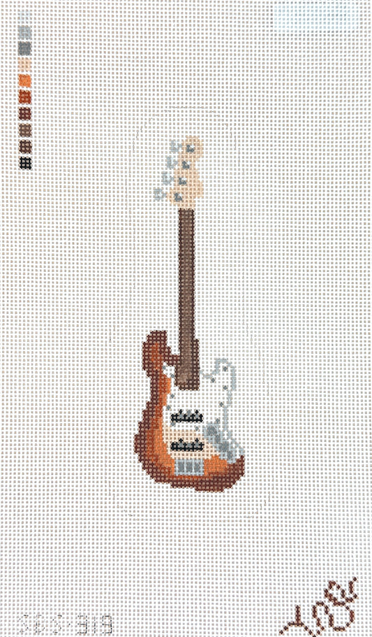 Spellbound Stitchery Electric Bass Guitar  Needlepoint Canvas