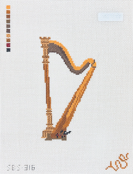 Spellbound Stitchery Harp Needlepoint Canvas