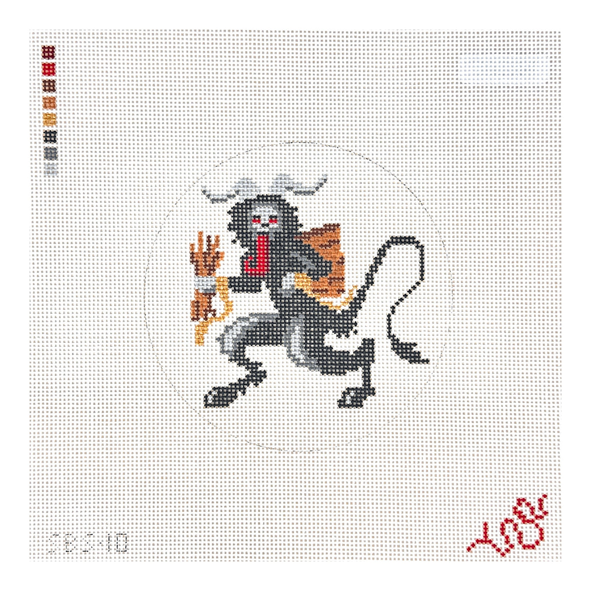 Spellbound Stitchery Krampus Round Needlepoint Canvas