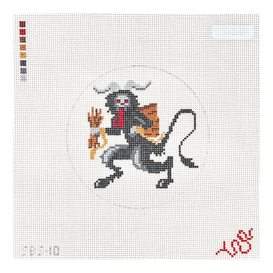 Spellbound Stitchery Krampus Round Needlepoint Canvas