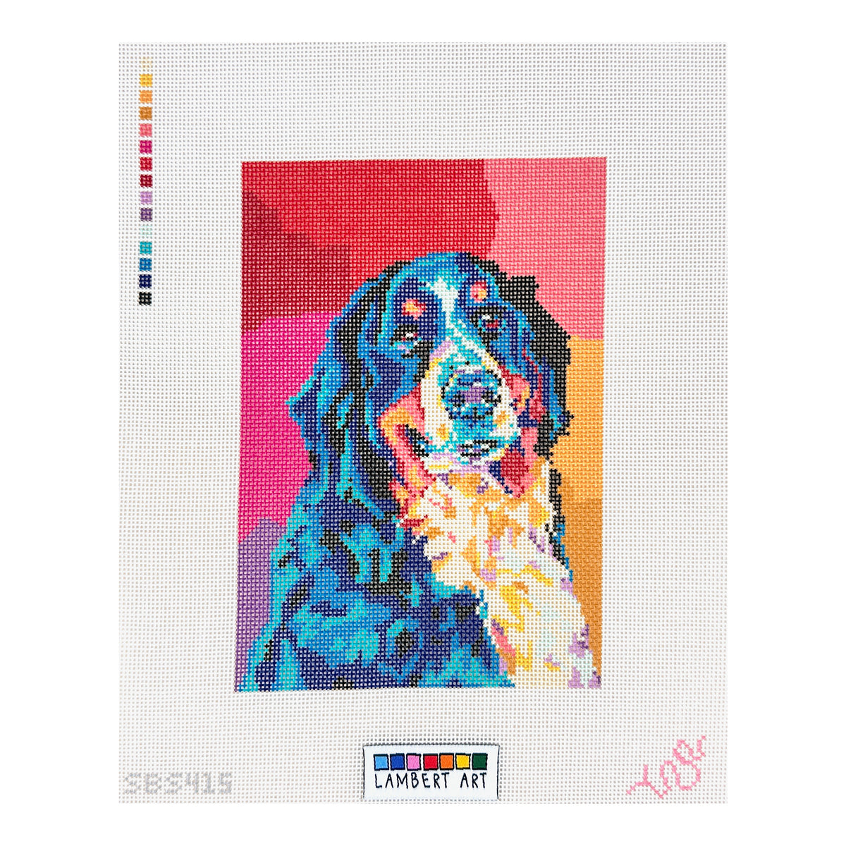 Spellbound Stitchery Lambert Art Bernese Mountain Dog Needlepoint Canvas