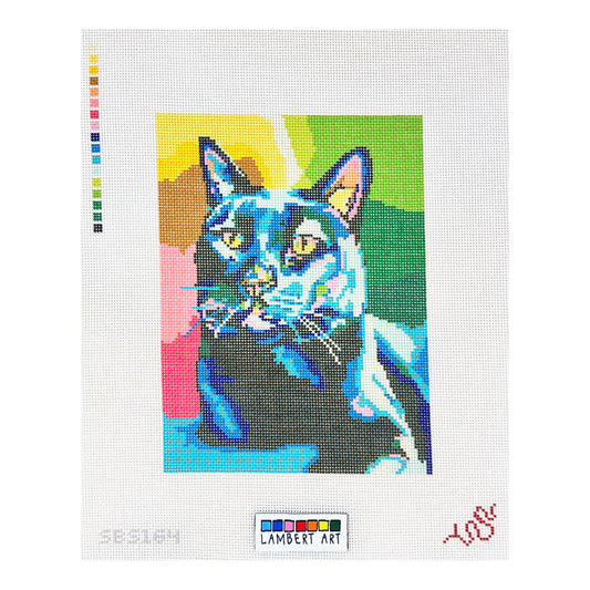 Spellbound Stitchery Lambert Art Black Cat Needlepoint Canvas