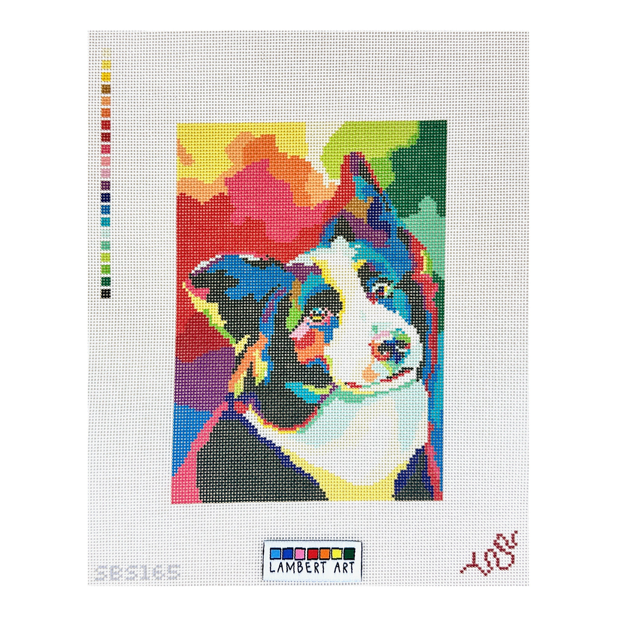 Spellbound Stitchery Lambert Art Border Collie Needlepoint Canvas