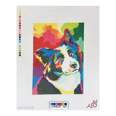 Spellbound Stitchery Lambert Art Border Collie Needlepoint Canvas