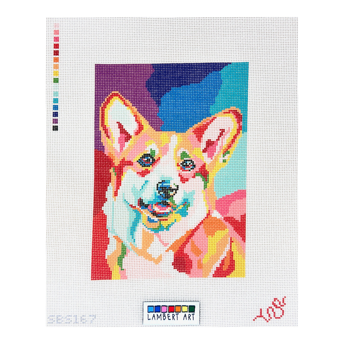 Spellbound Stitchery Lambert Art Corgi Needlepoint Canvas