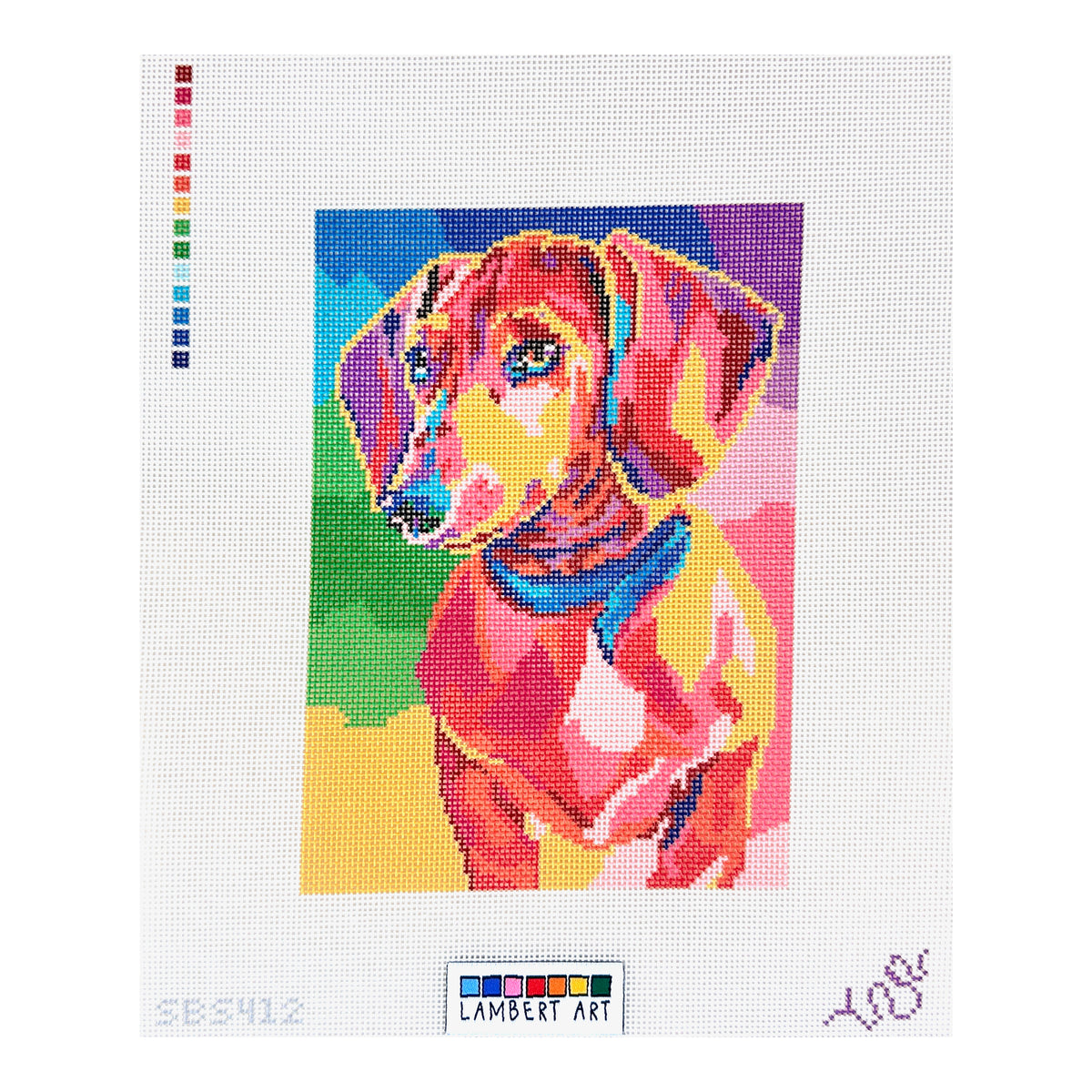 Spellbound Stitchery Lambert Art Dachshund Needlepoint Canvas