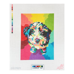 Spellbound Stitchery Lambert Art Doodle Puppy Needlepoint Canvas