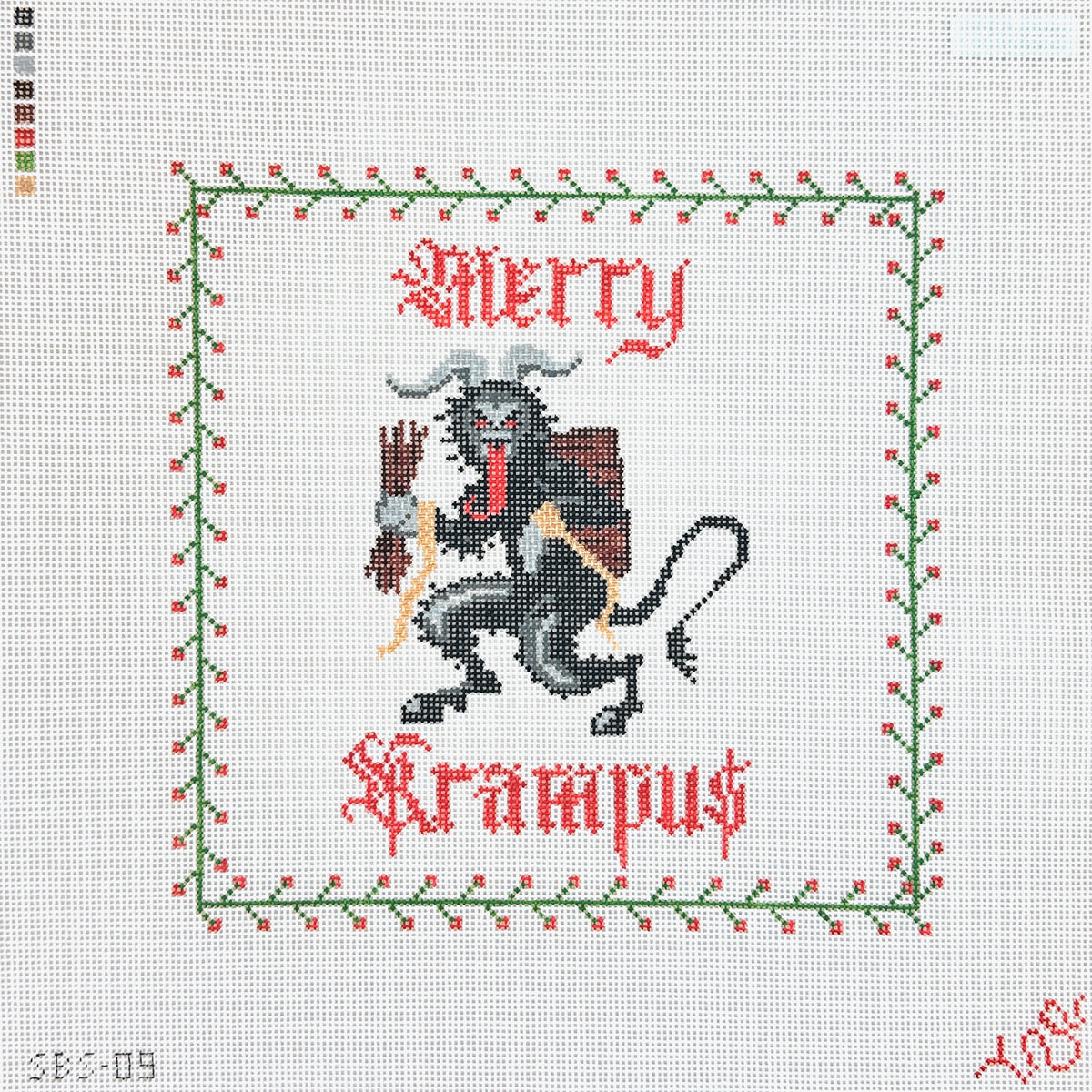 Spellbound Stitchery Merry Krampus Needlepoint Canvas