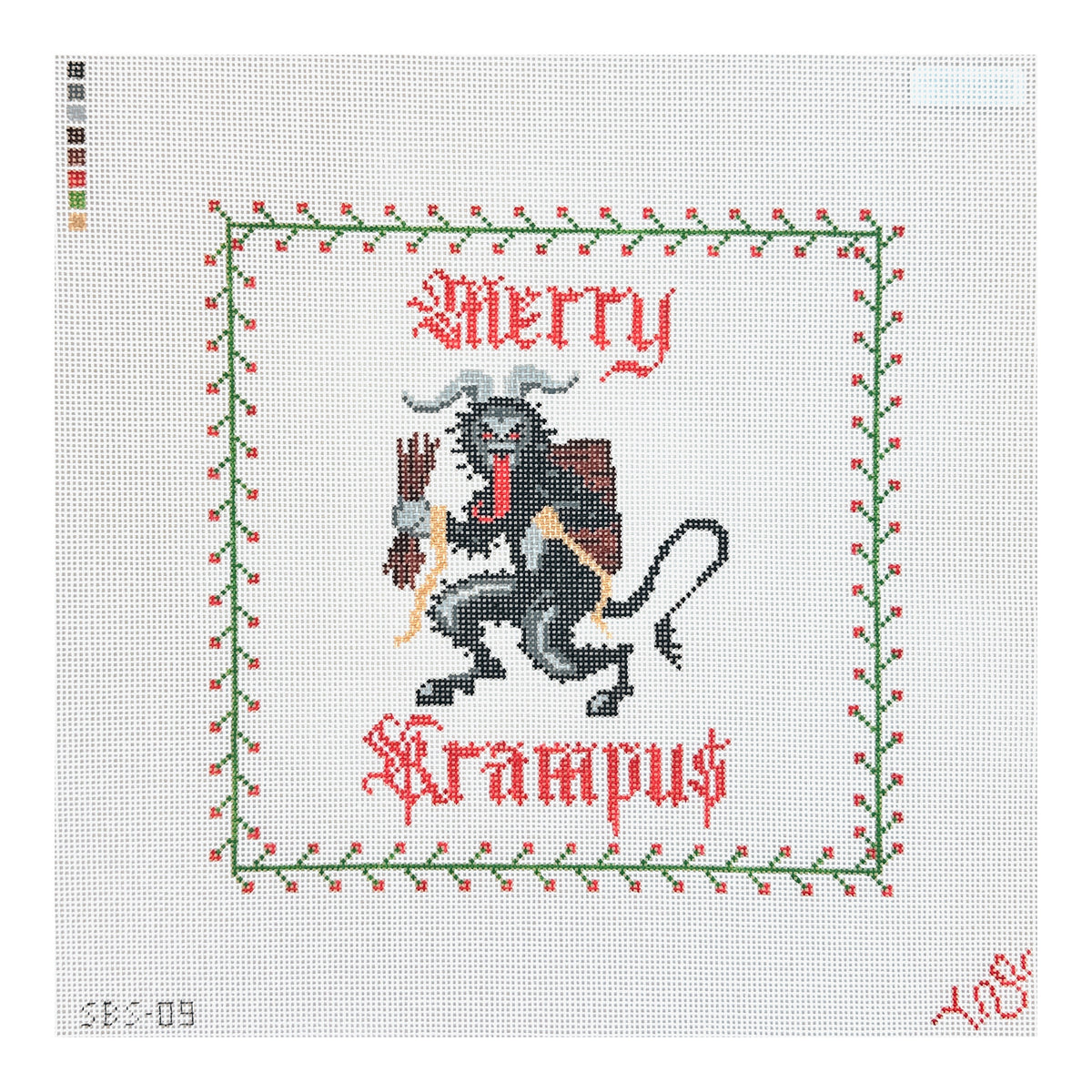 Spellbound Stitchery Merry Krampus Needlepoint Canvas