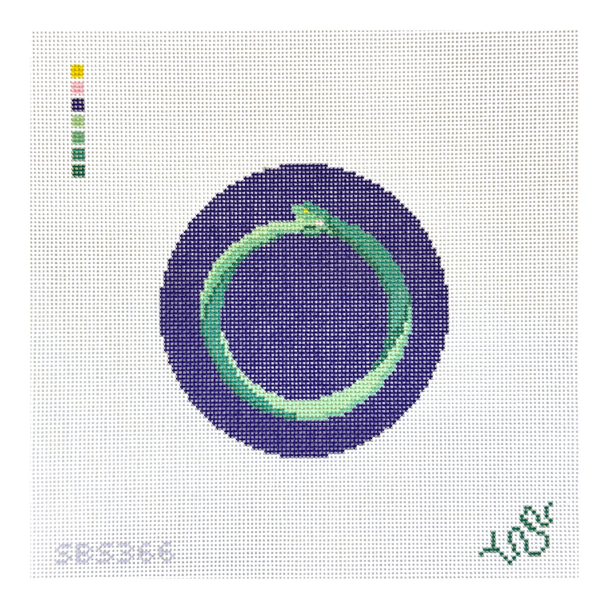Spellbound Stitchery Ouroboros Round Needlepoint Canvas