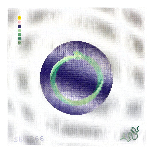 Spellbound Stitchery Ouroboros Round Needlepoint Canvas