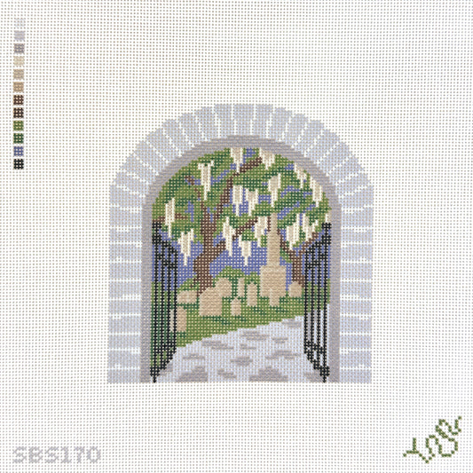 Spellbound Stitchery Southern Gothic Cemetery Needlepoint Canvas
