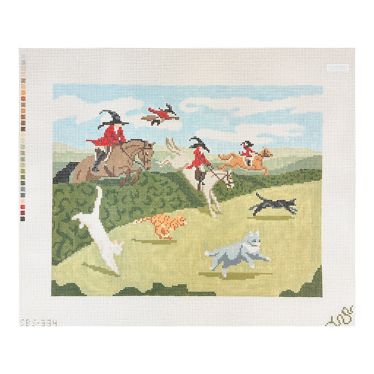 Spellbound Stitchery Witch Hunt Needlepoint Canvas