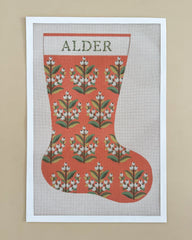 Spider Spun Winterberry Stocking Needlepoint Canvas