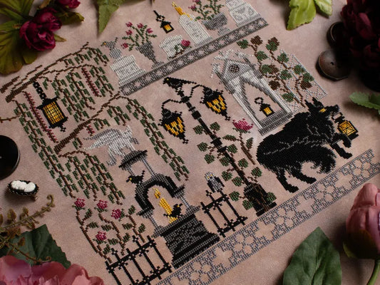Sprouting Lupine Graveyard Guardian Cross Stitch Pattern