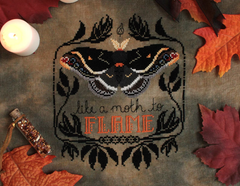 Sprouting Lupine Like a Moth to Flame Cross Stitch Pattern