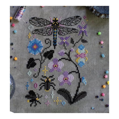 Sprouting Lupine Midnight Nature Walk Cross Stitch Pattern