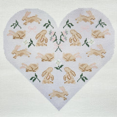 Spruce St Studio Bunny Heart Pillow Needlepoint Canvas