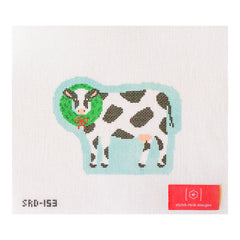 Stitch Rock Designs Christmas Village Farm Bessie the Cow Needlepoint Canvas