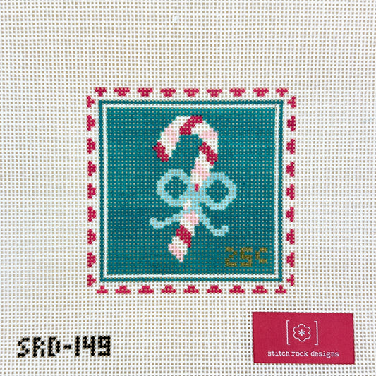 Stitch Rock Designs Candy Cane Stamp Needlepoint Canvas