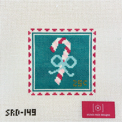 Stitch Rock Designs Candy Cane Stamp Needlepoint Canvas
