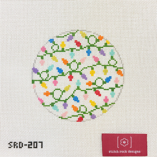 Stitch Rock Designs Christmas Lights Ornament Needlepoint Canvas