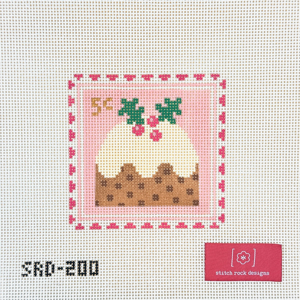 Stitch Rock Designs Figgy Pudding Stamp Needlepoint Canvas