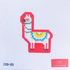 Stitch Rock Designs Larry the Llama Red Needlepoint Canvas