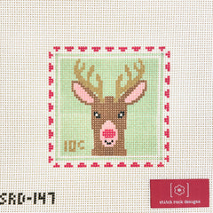 Stitch Rock Designs Reindeer Stamp Needlepoint Canvas
