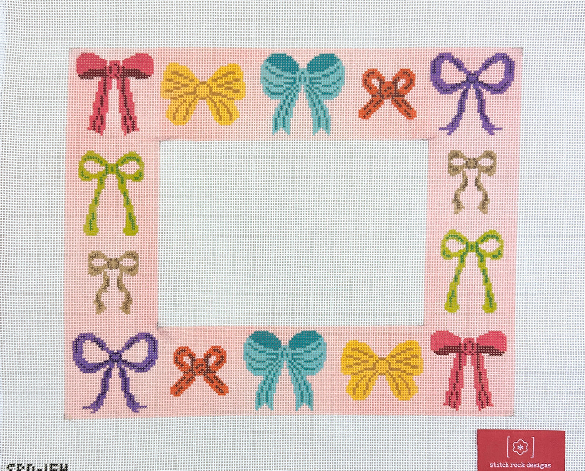 Stitch Rock Designs Ribbons and Bows Frame Needlepoint Canvas