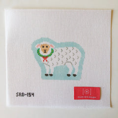 Stitch Rock Designs Christmas Village Farm Wooly the Sheep Needlepoint Canvas