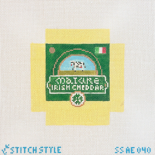 Stitch Style Alli Eagan 3D Wedge of Irish Cheddar Cheese Needlepoint Canvas