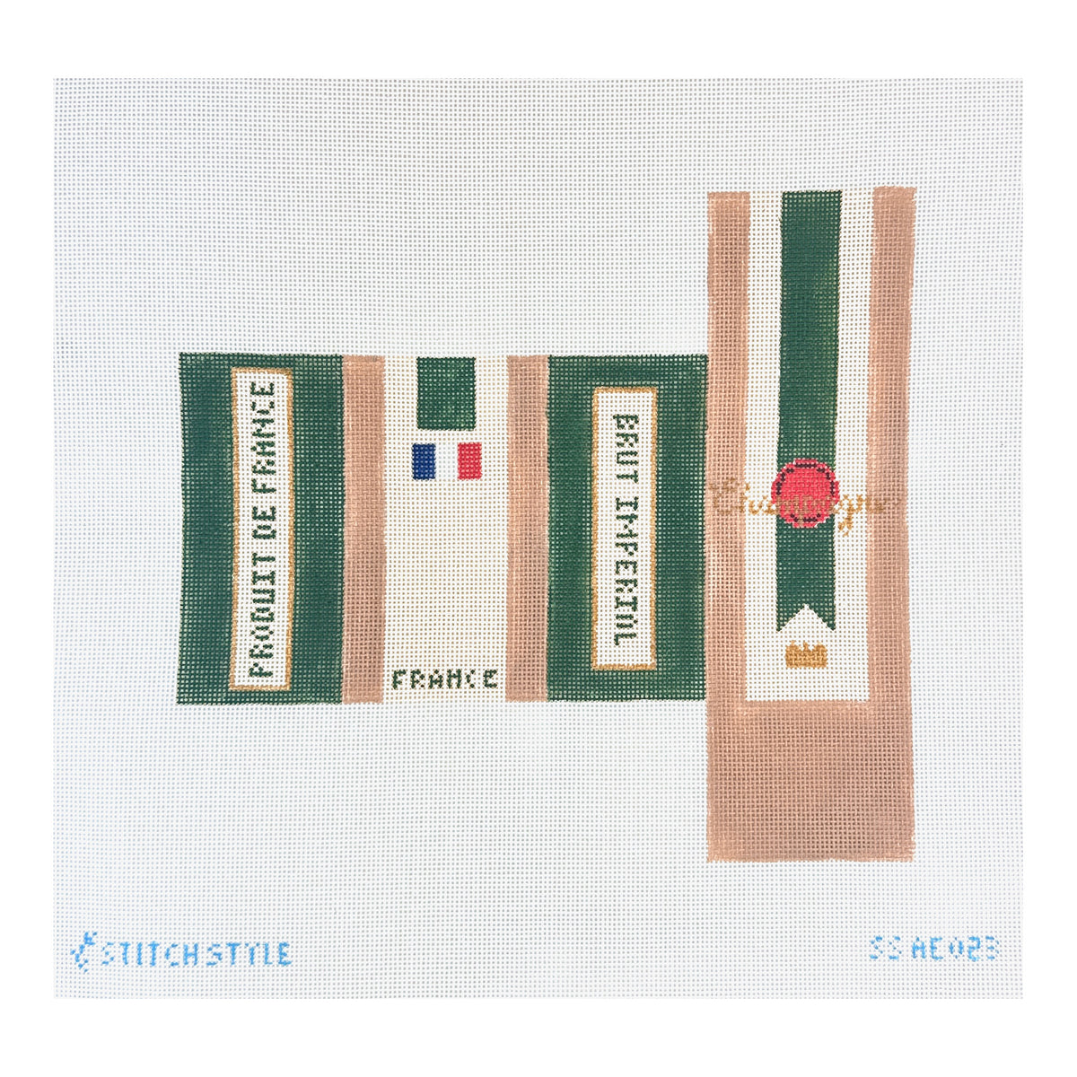 Stitch Style Alli Eagan Designs 3D Champagne Box Needlepoint Canvas