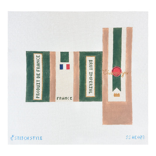 Stitch Style Alli Eagan Designs 3D Champagne Box Needlepoint Canvas