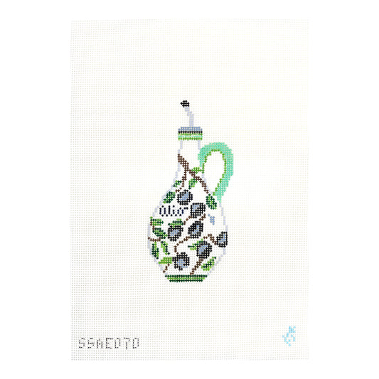 Stitch Style Alli Eagan Designs Olive Oil Pottery Needlepoint Canvas