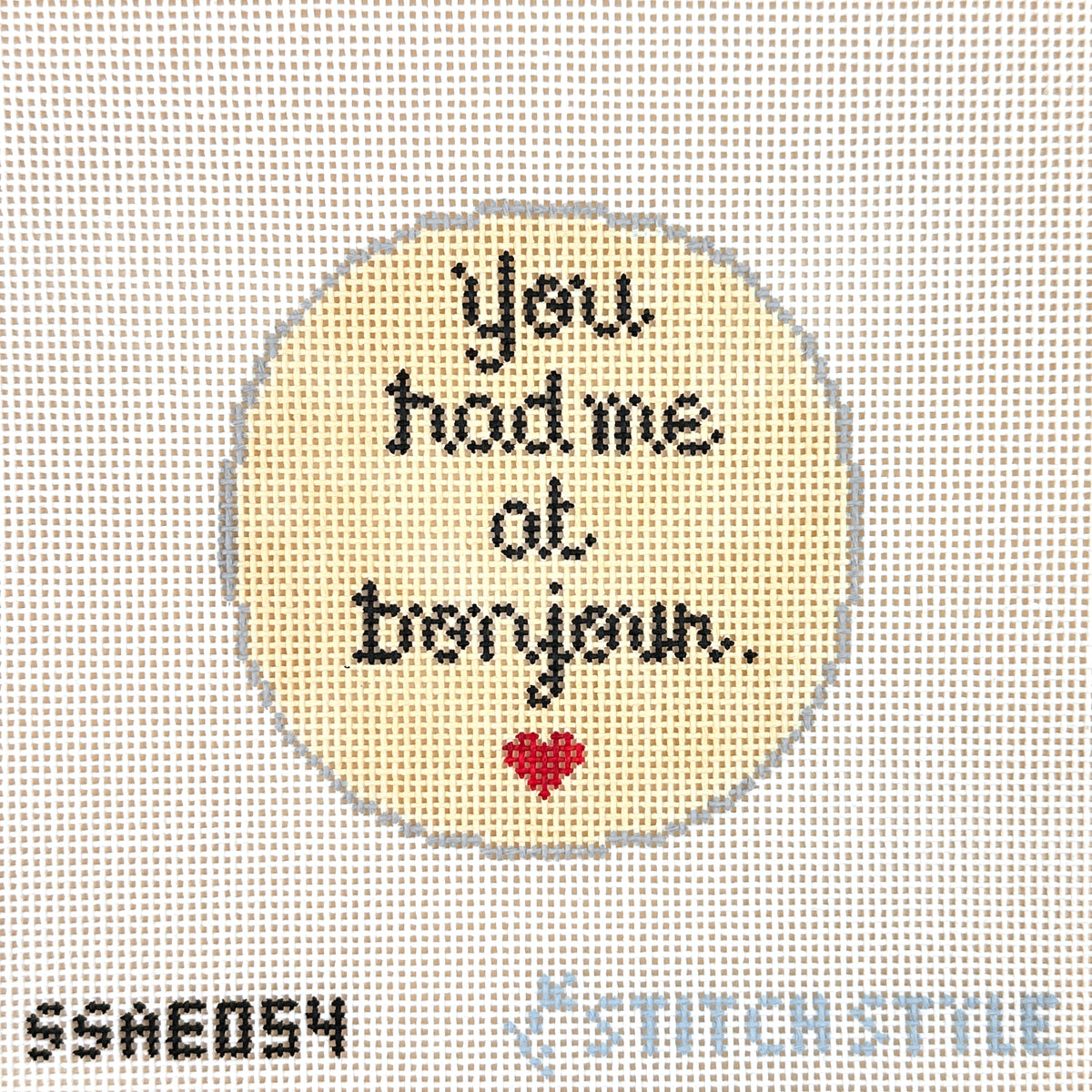 Stitch Style Alli Eagan Designs You Had Me at Bonjour Needlepoint Canvas