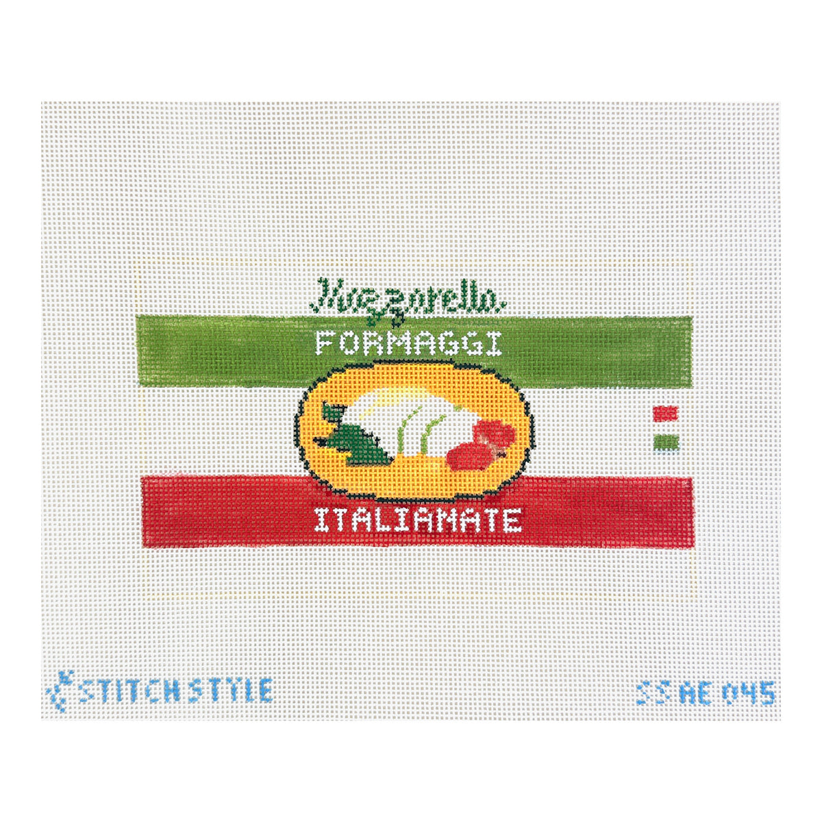 Stitch Style Allie Eagan Designs 3D Mozzerella Cheese Needlepoint Canvas