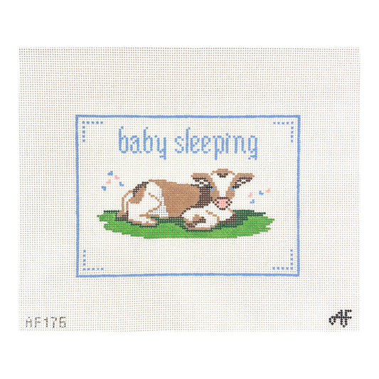 Stitch Style Anne Fisher Baby Sleeping Cow Needlepoint Canvas