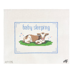 Stitch Style Anne Fisher Baby Sleeping Cow Needlepoint Canvas